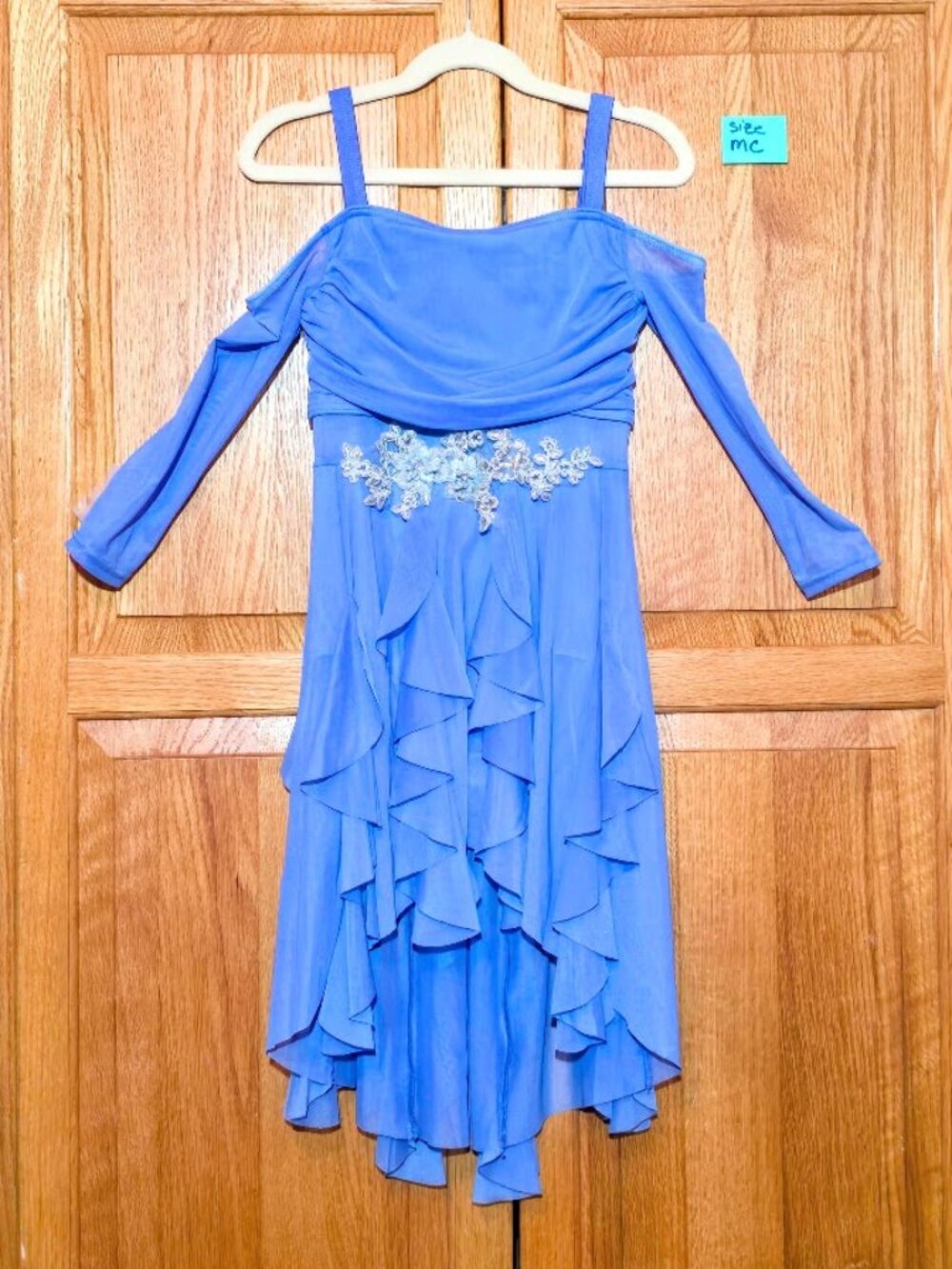 Periwinkle Blue Lyrical Contemporary Dance Costume MC Child Floral Dress